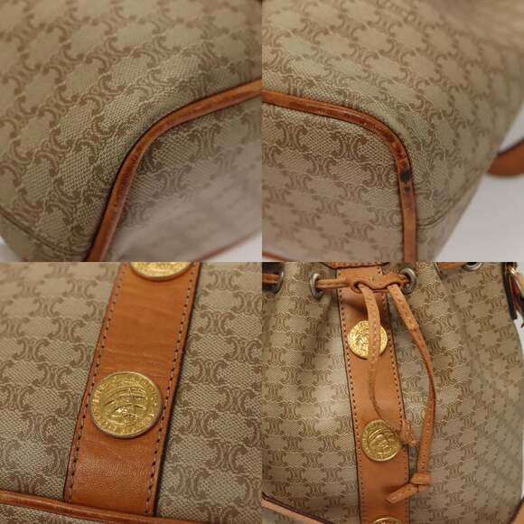 CELINE Macadam Canvas Shoulder Bag Pvc Beige Gold - Picture 11 of 13